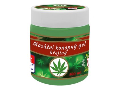 Cannabis masážní konopný gel hřejivý 500ml