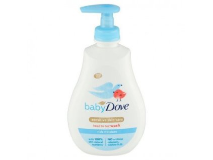 Dove Baby dětský hydratační mycí gel pro celé tělo a vlásky v pumpičce 400ml