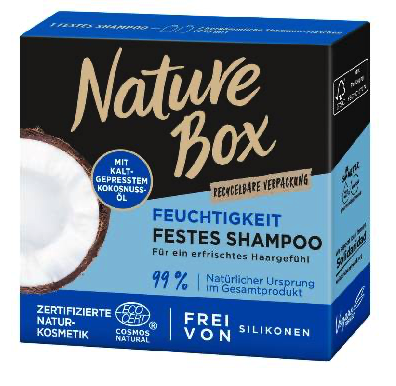 Nature Box tuhý šampón se za studena lisovaným kokosovym olejem 85g