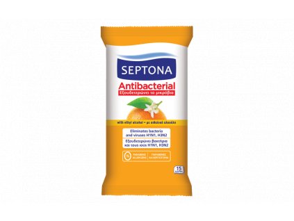 Septona vlhčené ubrousky s antibakteriálním účinkem s vůní pomerančového květu 15ks