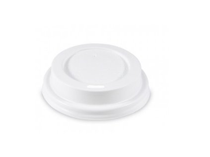 Víčko 90mm vypouklé bílé, pro papírové kelímky, průměr 90 mm, 100 ks.