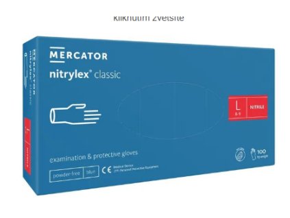 Rukavice nitrilové, jednorázové, bez pudru modré, 100 kusů vel XL