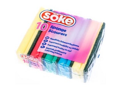 Tvarovaná houba na nádobí 10ks Soke