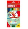 Trojhranné pastelky Kores Kolores s ořezávátkem 12ks