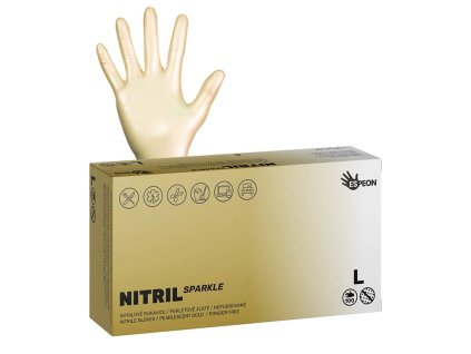 334 14 nitrilove rukavice nitril sparkle 100 ks nepudrovane perletove zlate 4 0 g