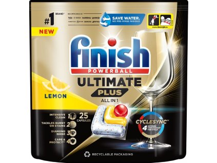 Finish Ultimate Plus All in 1 Lemon Sparkle - kapsle do myčky nádobí 25 ks