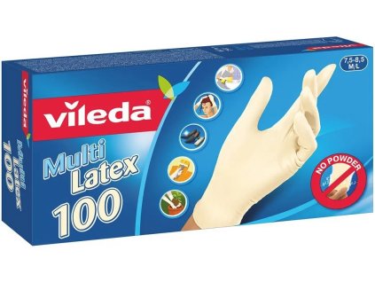 VILEDA Multi Latex rukavice M/L bez pudru 100 ks