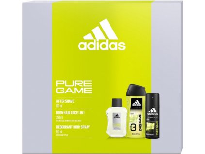 Adidas Pure Game voda po holení 100 ml + deospray 150 ml + sprchový gel 250 ml dárková sada