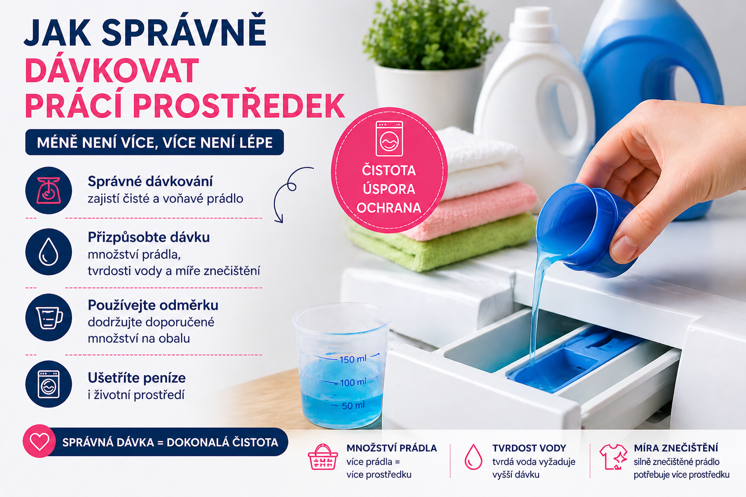 Jak správně dávkovat prací prostředek