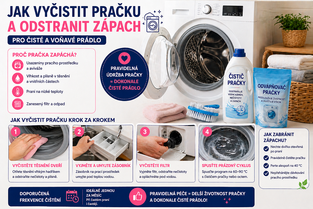 Jak vyčistit pračku a odstranit zápach