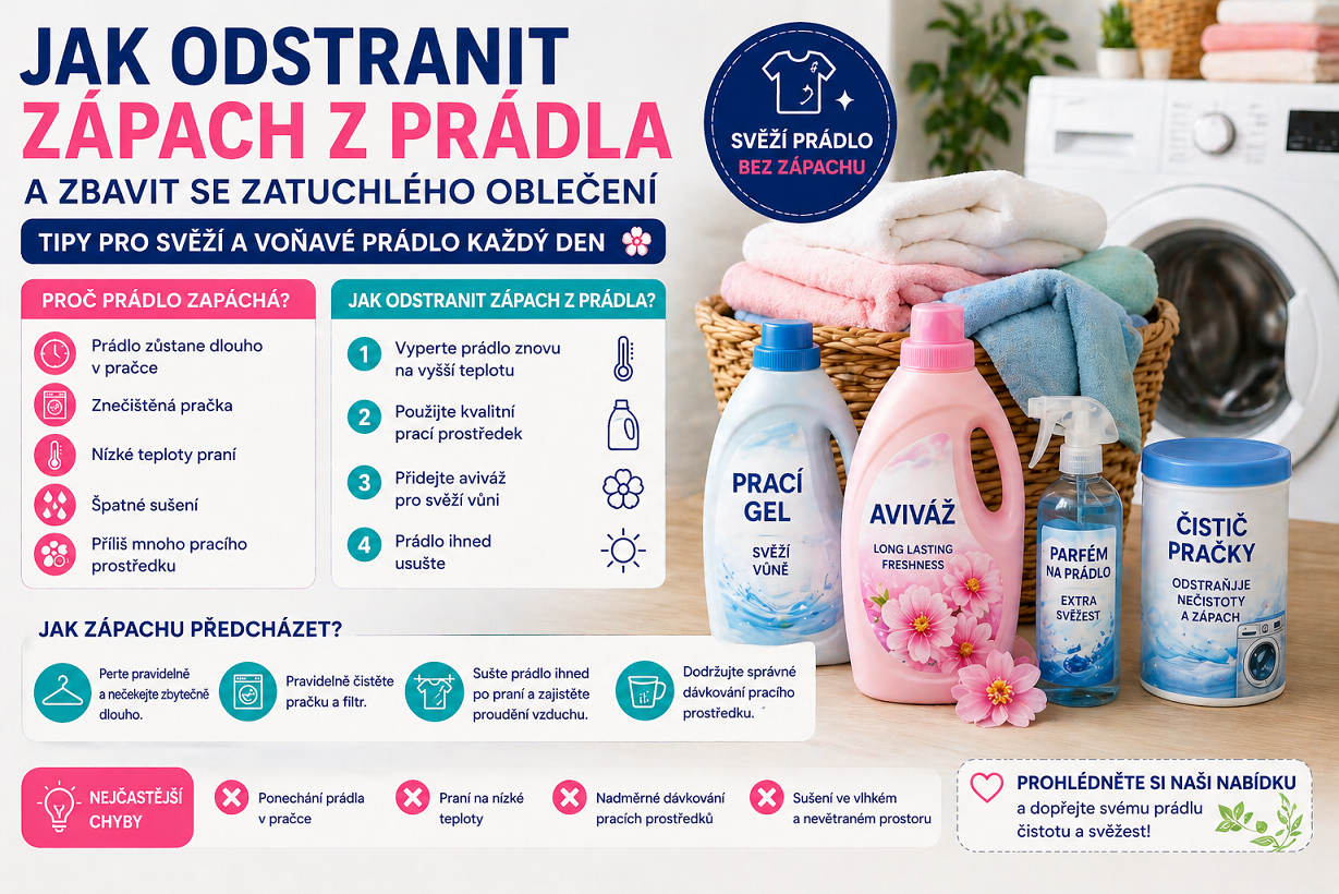 Jak odstranit zápach z prádla a zbavit se zatuchlého oblečení