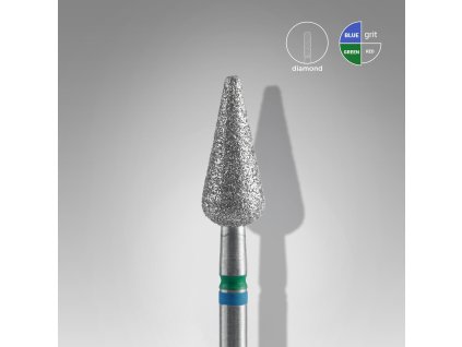 Staleks Diamantový brúsny nadstavec DUO - "pointed pear" blue-green - FA100BG050/12