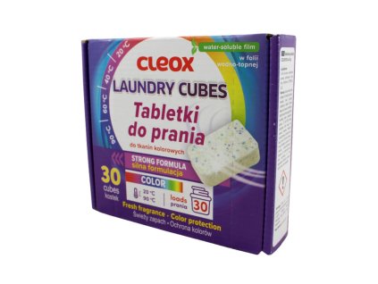 CLEOX tablety na pranie na farebnú bielizeň 30ks