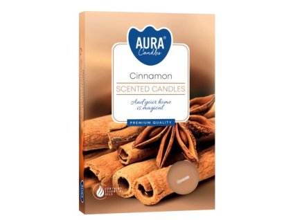 Aura Bispol Cinnamon vonné čajové sviečky 6ks
