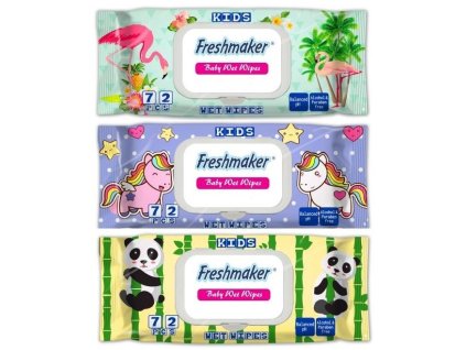 Freshmaker detské vlhčené obrúsky 72ks uzatvárateľné s klipom s detským vzorom