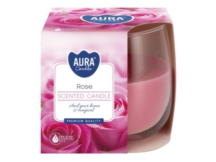 Aura Bispol Rose vonná sviečka 130g