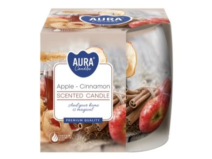 Aura Bispol Apple Cinnamon vonná sviečka 100g
