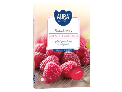 Aura Bispol Raspberry vonné čajové sviečky 6ks