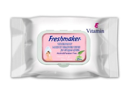 Freshmaker Make Up vlhčené obrúsky na čistenie pleti 25ks bez alkoholu