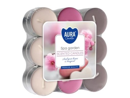 Aura Bispol Spa Garden vonné čajové sviečky 18ks
