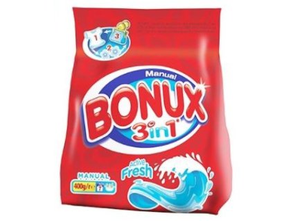 Bonux Whites 3v1 Polar Ice Fresh prací prášok na ručné pranie 400g na 8 praní