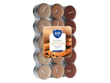 Aura Bispol Cinnamon vonné čajové sviečky 30ks