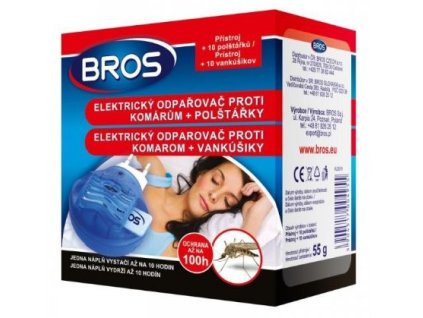 Bros elektrický odparovač proti komárom 55g + 10ks NN vankúšiky