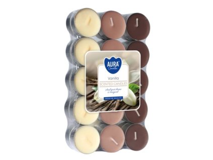 Aura Bispol Vanilla vonné čajové sviečky 30ks