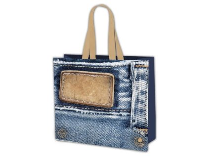 Taška pevná s uchom - jeans