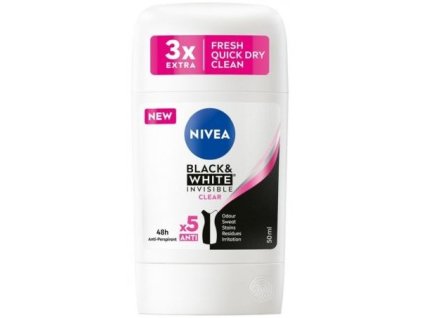 Nivea Invisible Black&White Clear dámsky tuhý anti-perspirant 50ml