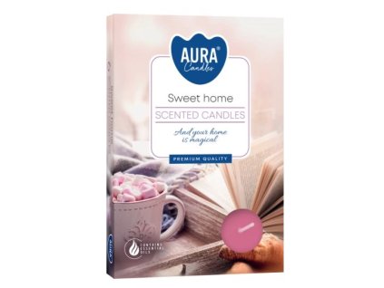 Aura Bispol Sweet Home vonné čajové sviečky 6ks