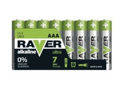 Alkalická batéria RAVER LR3 1,5V (AAA) 8ks