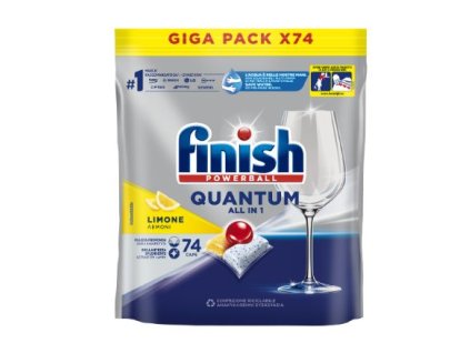 Finish Quantum All in 1 Lemon tablety do umývačky 74ks