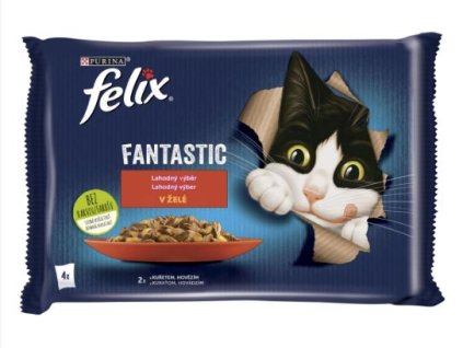 Purina Felix kapsička pre mačky 4x85g - Hovädzie a kura