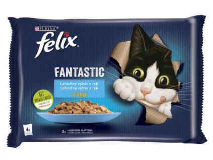 Purina Felix kapsička pre mačky 4x85g - Losos a platesa