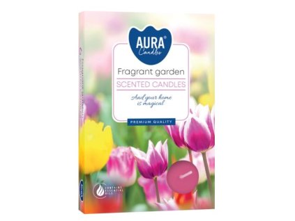 Aura Bispol Fragrant Garden vonné čajové sviečky 6ks
