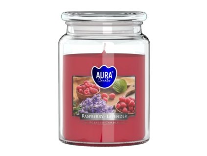 Aura Bispol Raspberry Lavender vonná sviečka 500g