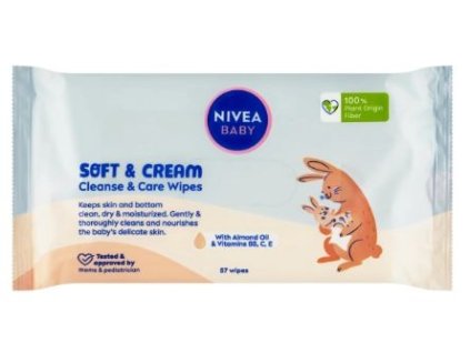 Nivea Baby Soft & Cream detské vlhčené utierky 57ks
