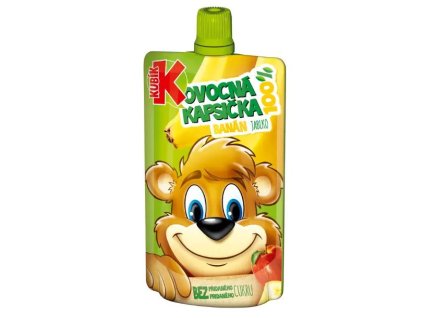 Kubík Banán-jablko detská výživa 100% ovocná kapsička 100g
