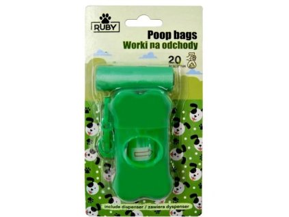 Ruby vrecká na psie extrementy s dávkovačom 20ks