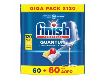Finish Quantum All in 1 Lemon tablety do umývačky 120ks
