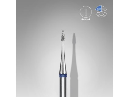 Staleks Diamantový brúsny nadstavec špicatý - “flame” mini blue - FA12B010/3