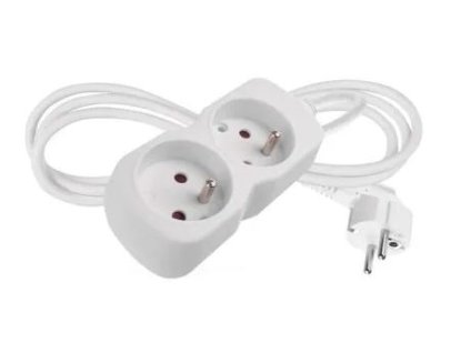 Predlžovací kábel 1,4 m / 2 zásuvka / biely / PVC / 1 mm2