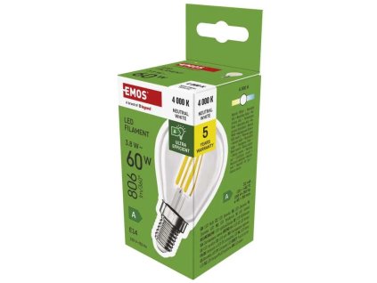LED žiarovka Filament Mini Globe A CLASS / E14 / 3,8 W (60 W) / 806 lm / Neutrálna biela