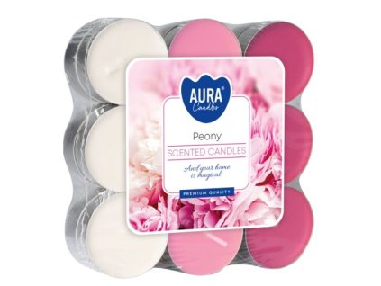 Aura Bispol Peony vonné čajové sviečky 18ks