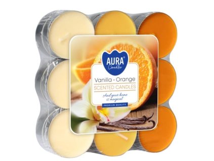 Aura Bispol Vanilla-Orange vonné čajové sviečky 18ks