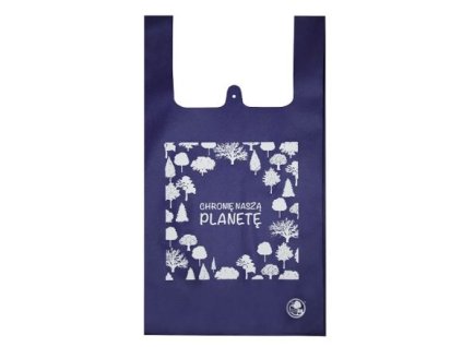 Pevná nákupná takša s uchom - modrá planeta.