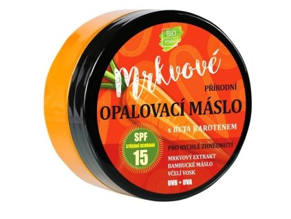 Mrkvové opaľovacie MASLO SPF15 s betakaroténom
                   150 ml