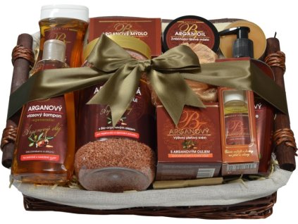 BODY TIP ARGAN darčekové balenie s arganovým olejom EXCLUSIVE v prútenom obale