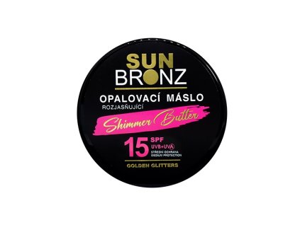 SUN BRONZ Rozjasňujúce opaľovacie maslo SPF15 s glitrami
                   100 ml
